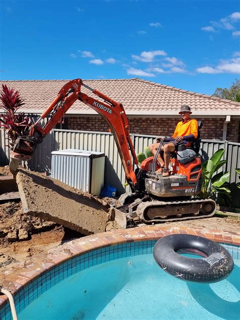 mini excavator trailers gold coast|tight access excavations gold coast.